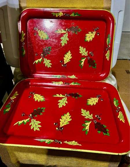 Two Red MCM Trays