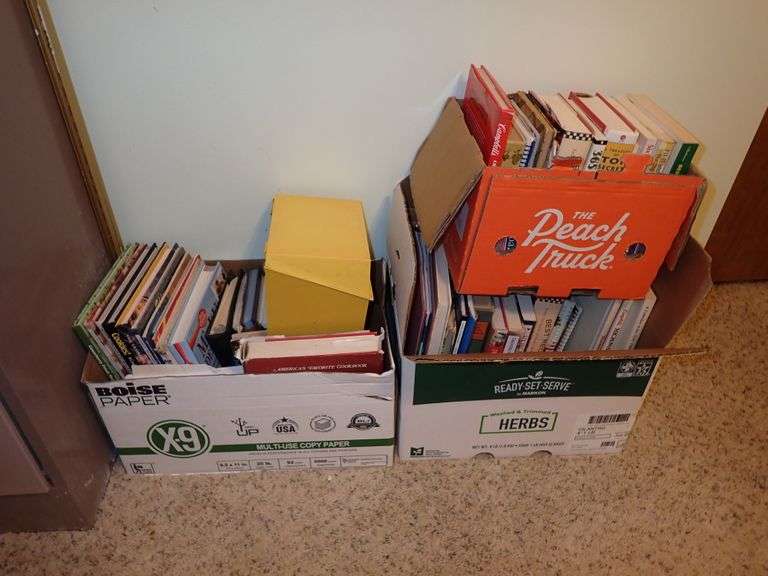 BOXES FILLED WITH COOKBOOKS & RECIPES