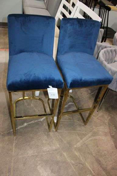 Blue Velvet Counter Stools