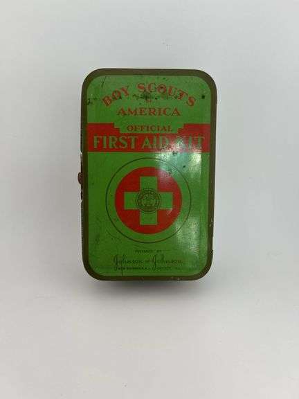 (HAS CONTENTS!) Boy Scouts America First Aid Tin