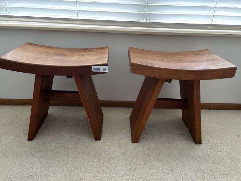 Teak Stools & “Live Edge “ Coffee Table