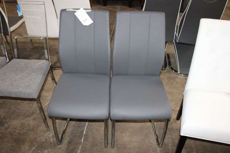 Gray Leatherette Stools