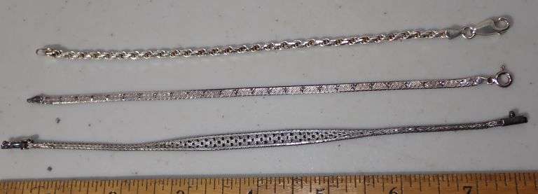 THREE Sterling Silver Bracelets (14.9g)
