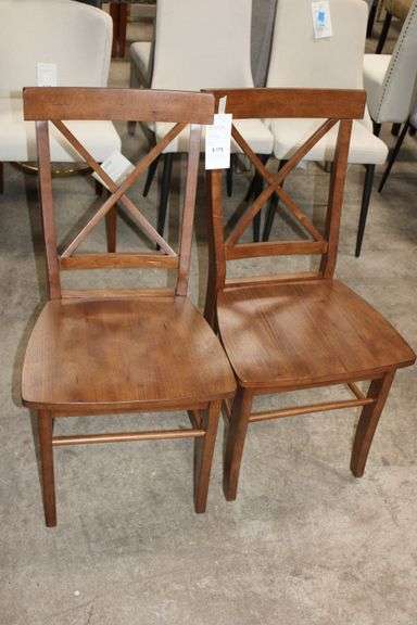 Pair of Wood Dining Chairs