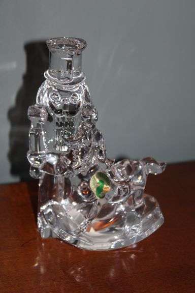 Waterford Crystal Nutcracker & Rocking Horse Sculpture