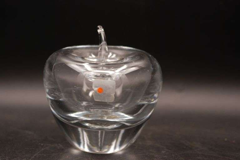 Blenko Crystal Apple Paperweight