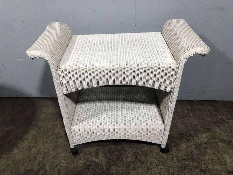 White Wicker Tea Cart