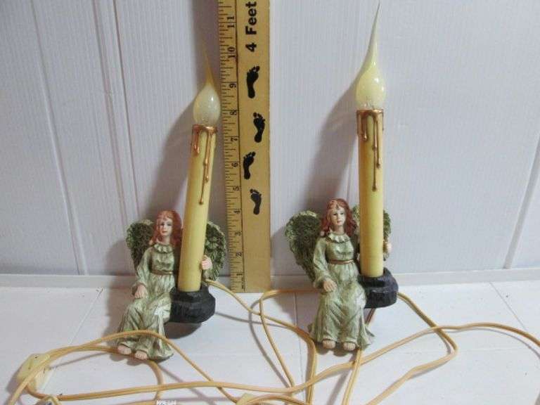12" Resin Angel Shelf Sitter Lamps