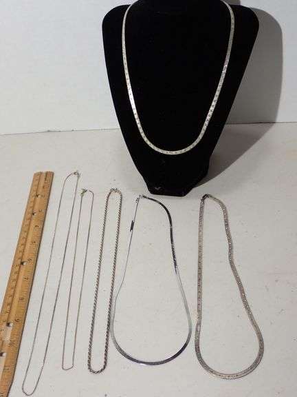 Collection of SIX Clean - Ready to wear - Sterling Silver Necklaces (46.83g)