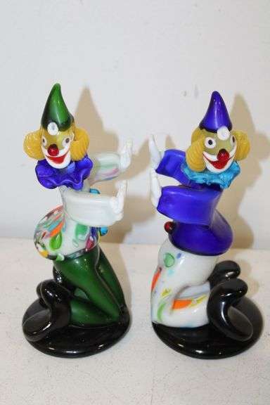 Murano Art Glass Clown Figures