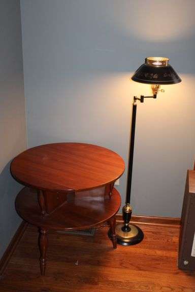 Tableware Floor Lamp & Tiered Side Table
