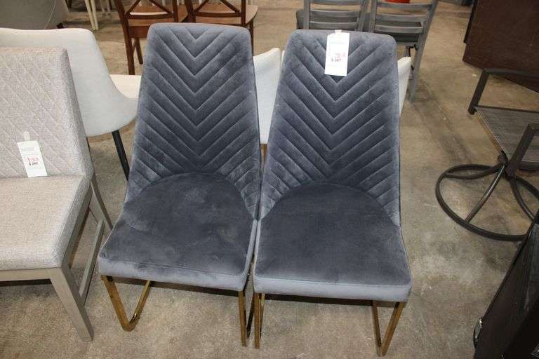 Gray & Gold Counter Stools