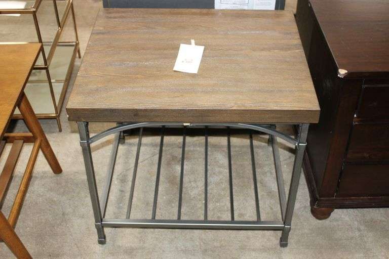 Wood & Metal End Table