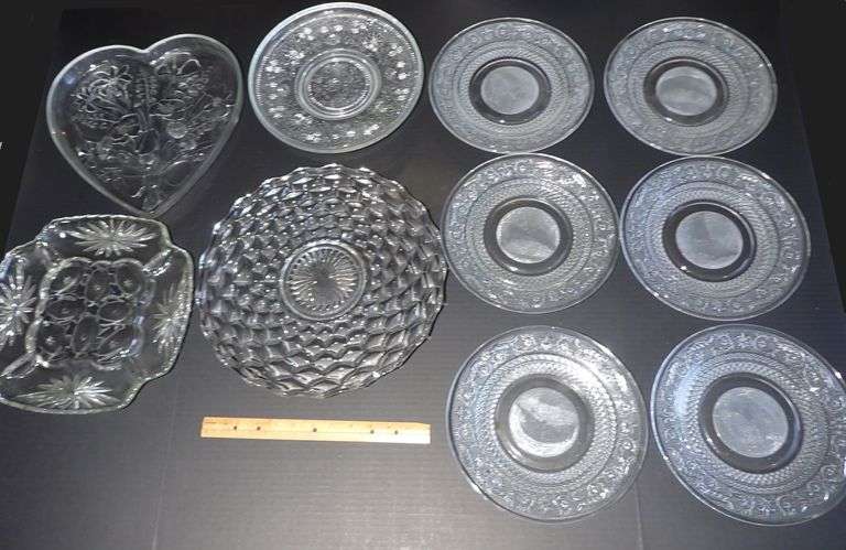 Collection of Pressed Glass Serving/Dinner Plates