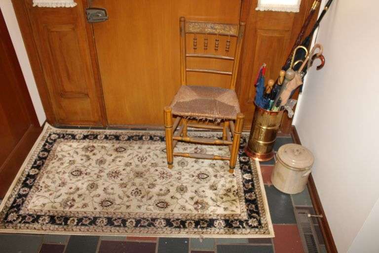 Rug, Chair, Umbrellas & Crock