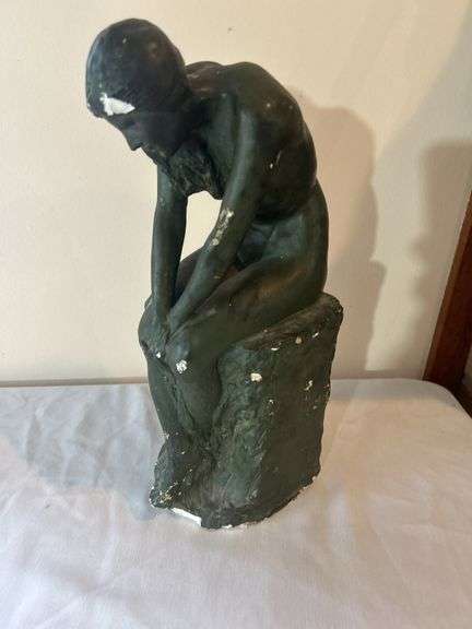Plaster Sculpture of Sitting Lady