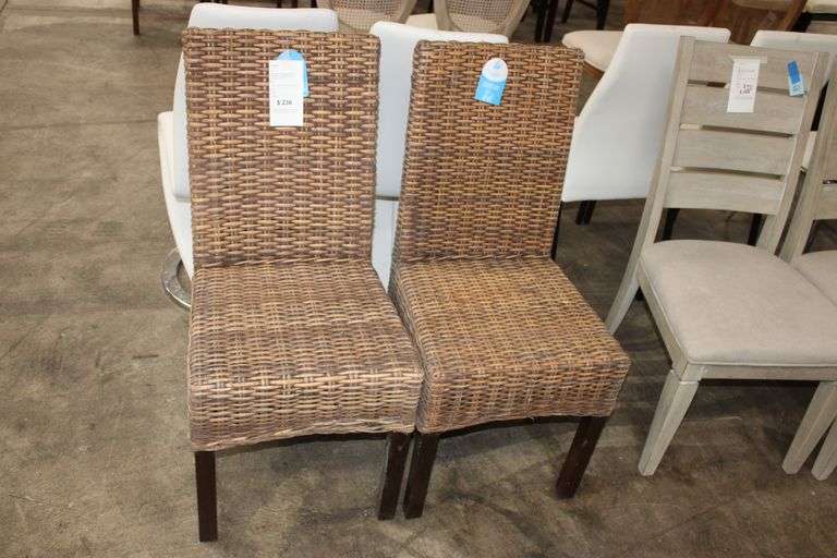 Brown Wicker Dining Chairs