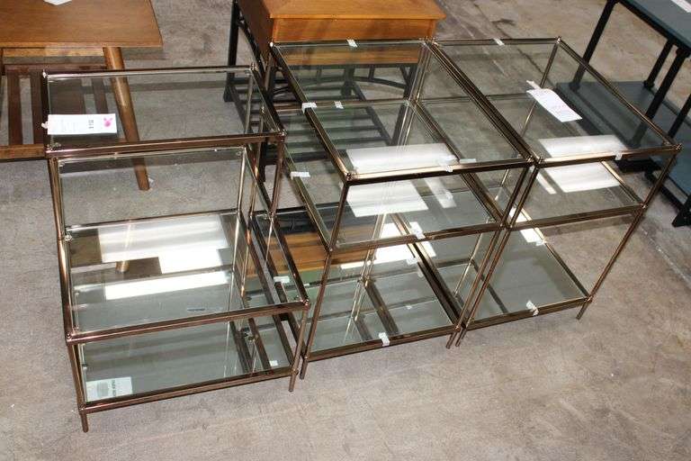 Glass End Table Set