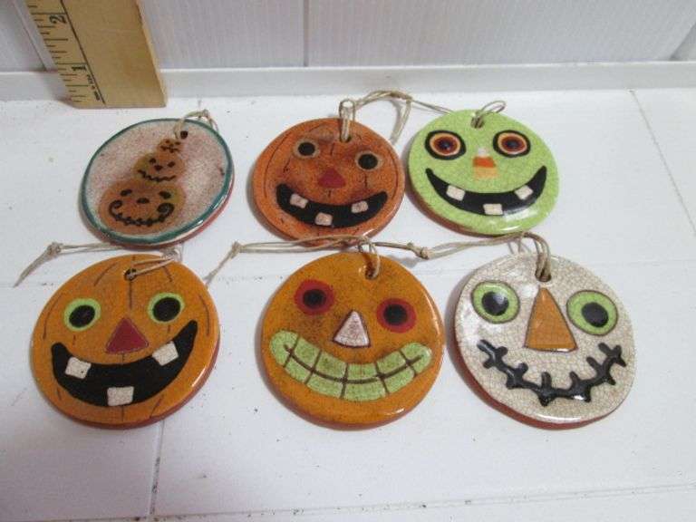 6 Ct. Kelly Smith Redware Span Handmade Ornaments