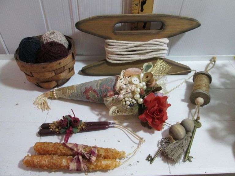 Sewing Decor Candles Basket