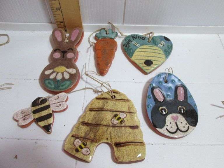 6 Ct. Kelly Smith Redware Span Handmade Ornaments