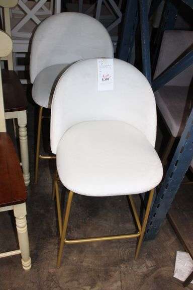 White & Gold Counter Stools