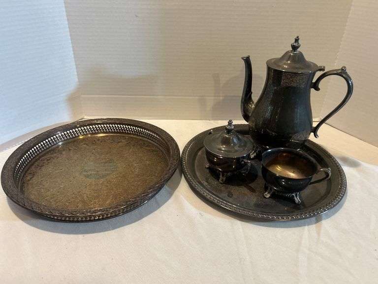 Silverplate Tea Service & Trays