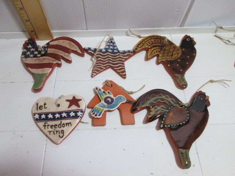6 Ct. Kelly Smith Redware Span Handmade Ornaments