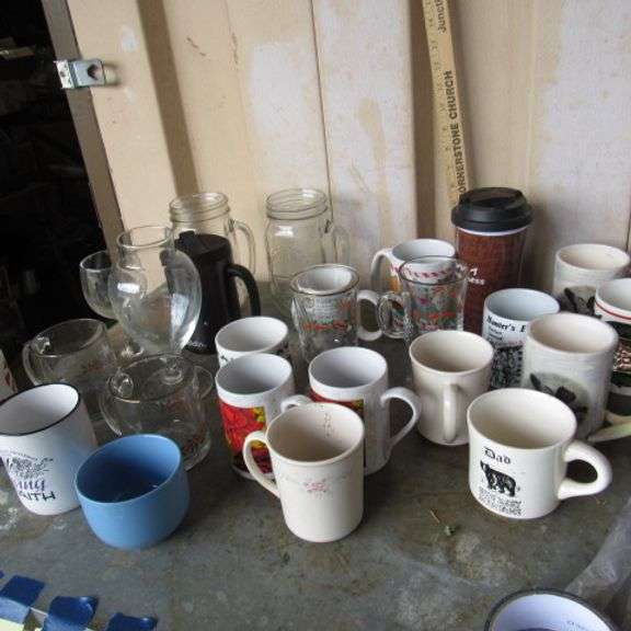 Assorted cups, mugs, etc.