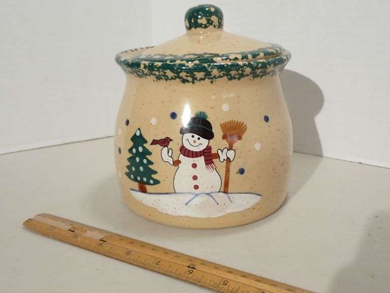 Snowman Cookie Jar LTD Commodities Spongeware Winter 25421 Christmas Holiday
