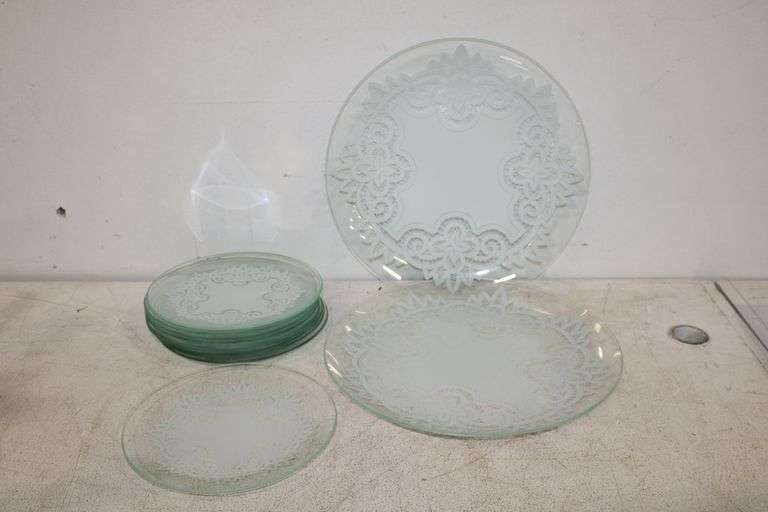Glass Platters & Plates Set