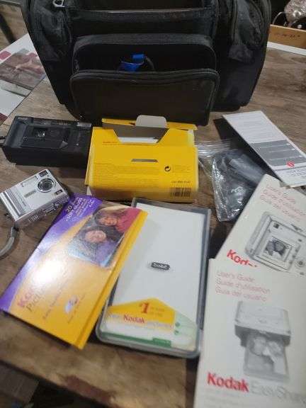 Assorted Kodak Cameras And Bag Of Accessories