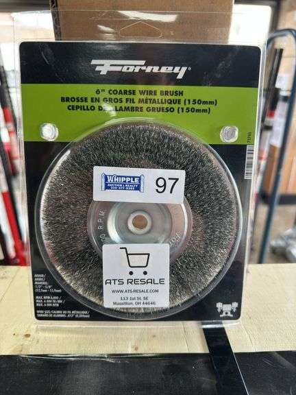 Forney 72745 Wire Bench Wheel Brush, Coarse Crimp with 1/2-Inch and 5/8-Inch Arbor, 6-Inch by 0.012-