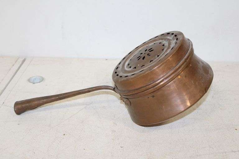 Antique Copper Popcorn Pan