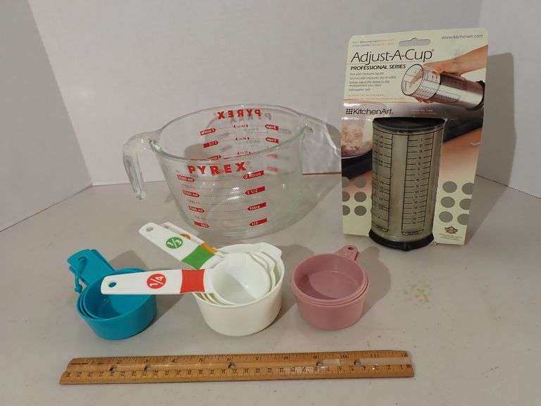 Measuring cups from the kitchen - 64oz Pyrex - Adjust-a-Cup - etc