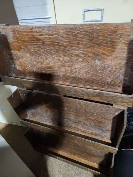 Wood Magazine Rack 27x7x48