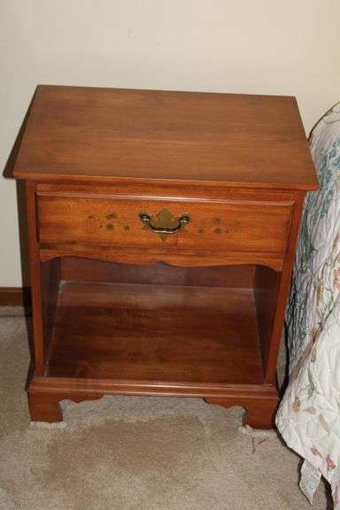 L. Hitchcock Maple Bedside Table