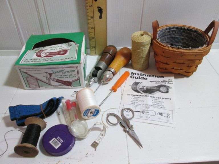 The Speedy Stitcher Longaberger Basket & Sewing Items