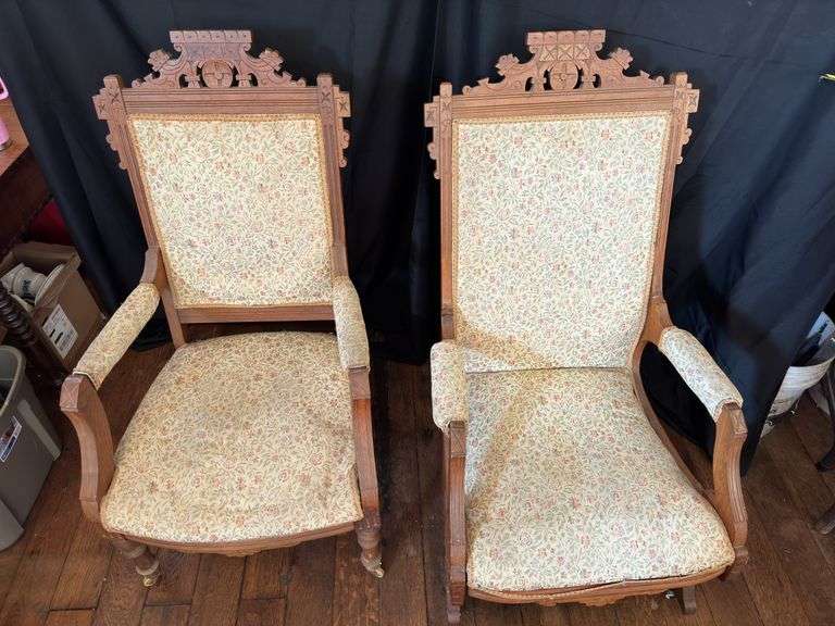 Victorian Eastlake Chair & Rocker