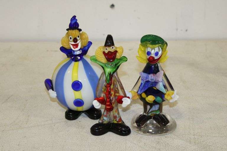 Murano Art Glass Clown Figures