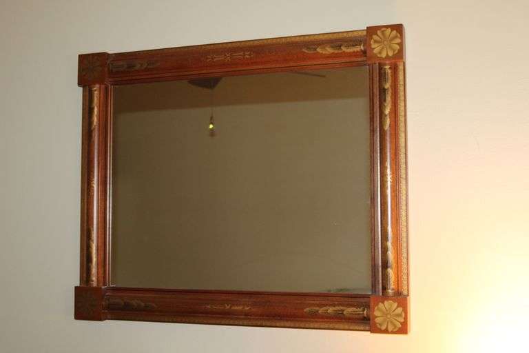 L. Hitchcock Maple Framed Mirror