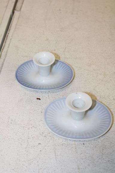 Danish B & G Copenhagen China Candlesticks