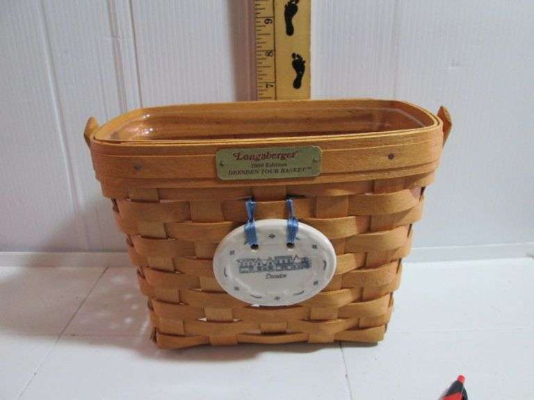 Longaberger 1996 Dresden Tour Basket W/ Protector