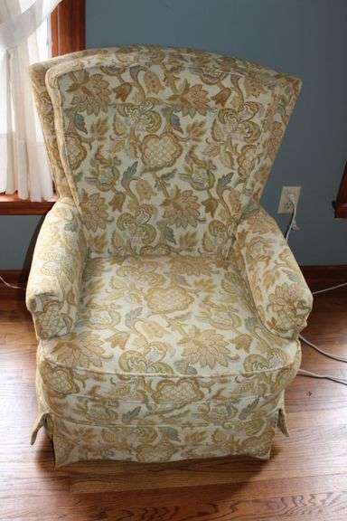 Gold Floral Armchair