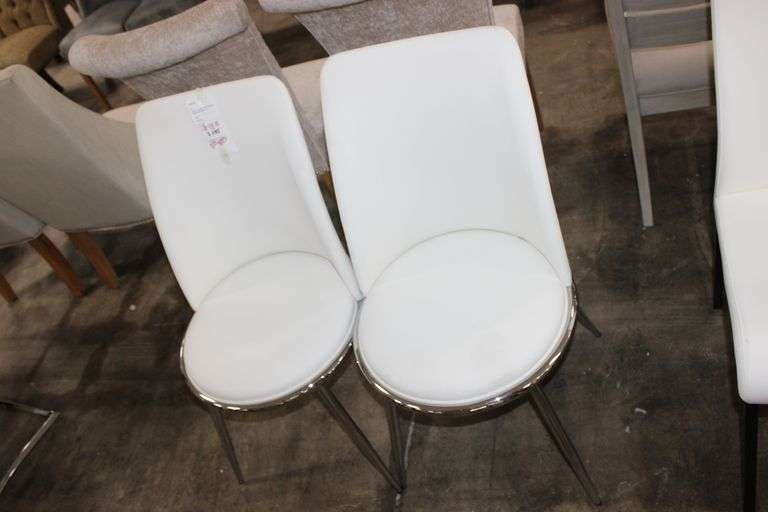 Pair of White Accent Chairs