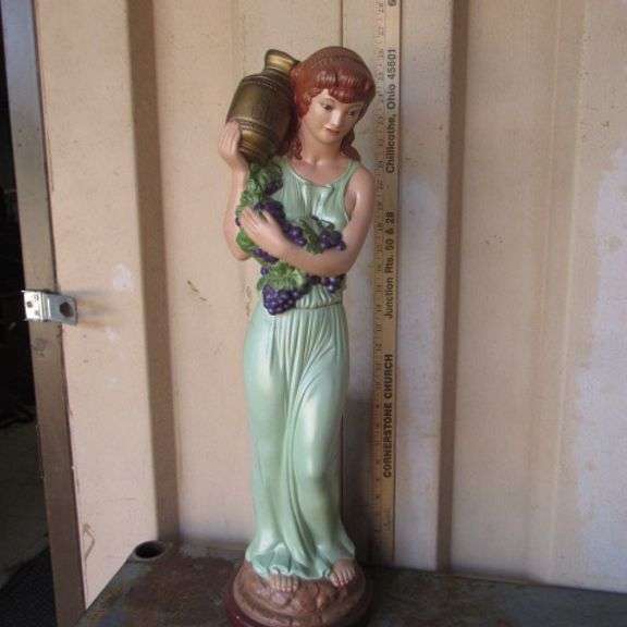 Ceramic winery woman lamp base.
