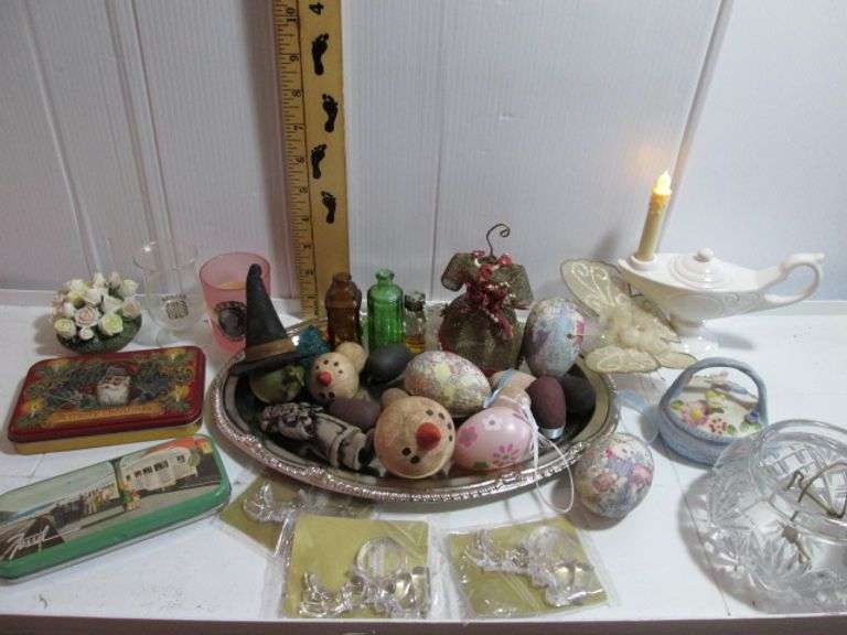 Tray, Eggs, Mini Bottles, Etc.