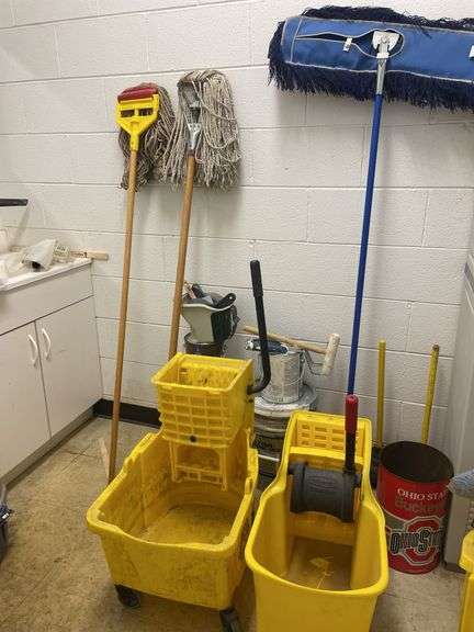 Mops with mop buckets