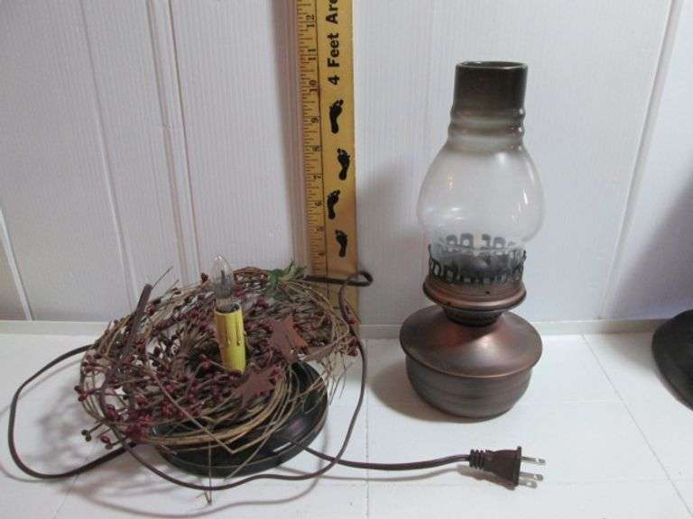 Battery Operated Lamp & Electric Candle
