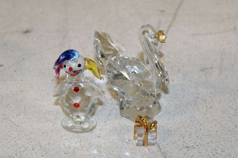 Crystal Clown, Swan & Gift Box